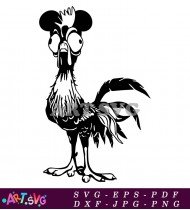 Rooster Silhouettes Black And White Design SVG