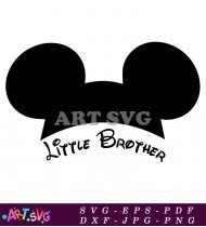 Little Brother Mickey Mouse Head Silhouette Design SVG 1