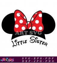 Little Sister Mickey Mouse Head Silhouette Design SVG