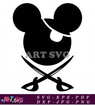 Mickey Mouse Skull and Crossbones SVG