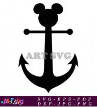 Mickey Mouse Anchor Silhouette SVG