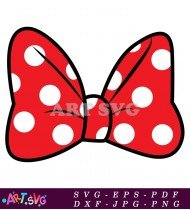 Red Bow with White Dots on Minnie Ears SVG