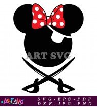 Black and White Mickey Mouse Pirate Design SVG