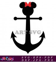 Black Anchor Mickey Mouse Design SVG