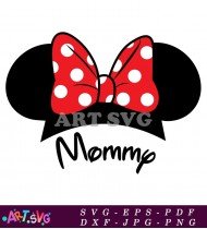 Mommy Minnie Mouse Dotted Bow SVG Design