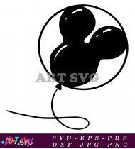 Black Mickey Mouse Balloon SVG Design