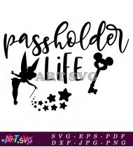 Disney Passholder Life Magic Key Silhouette Design SVG