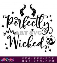 Perfectly Wicked Disney Halloween Design Vector Graphic SVG