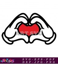 Mickey Mouse Disney Hands Love Heart Svg Design SVG