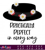 Disney Practically Perfect Hat Flower Svg Cut File SVG