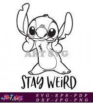 Stitch Stay Weird Svg Cut File SVG