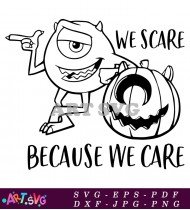 We Scare Because We Care Pumpkin Design SVG