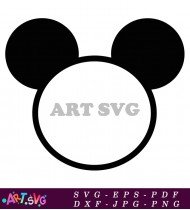 Mickey Mouse Ears Circle Cutout Design SVG