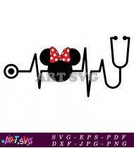 Minnie Mouse Medical Heartbeat Design SVG