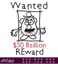 Wanted Poster Cartoon Character Reward Vector SVG