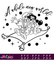 A Whole New World Cartoon Design SVG