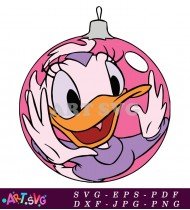 Christmas Disney Duck Holiday Ornament Design SVG