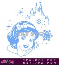 Snow White Face Silhouette Cartoon Illustration SVG