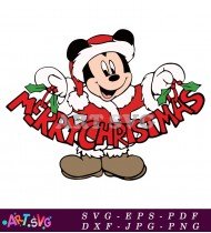 Mickey Mouse Christmas Saying Holiday Design SVG