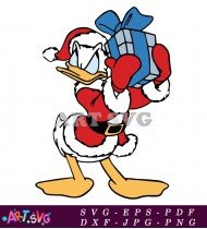 Christmas Donald Duck Cartoon Vector Image SVG