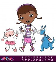 Doc McStuffins Cartoon Character Holding Stethoscope SVG 2