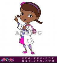 Doc McStuffins Cartoon Character Holding Stethoscope SVG 5