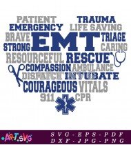 Emergency Medical Technician Word Art Design SVG