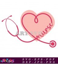 Nurse Heart Stethoscope SVG Design Vector