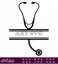 Simple Black and White Stethoscope Design SVG