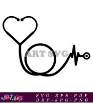 Medical Stethoscope Illustration With Circle SVG