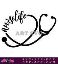 Nurse Life Stethoscope Clipart Design SVG