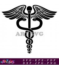 Medical Symbol Caduceus Staff Serpent Wings SVG 2