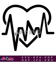 Black Medical Heartbeat Svg Cut File Design SVG