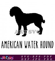 American Water Hound Dog Breed Black SVG