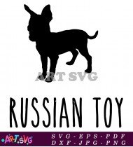 Russian Toy Dog Breed Silhouette Vector Art SVG