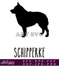 Schipperke Dog Breed Silhouette Clip Art SVG