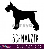 Miniature Schnauzer Dog Breed Silhouette Clip Art SVG