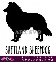 Shetland Sheepdog Dog Breed Silhouette SVG