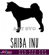 Shiba Inu Dog Breed Silhouette Clip Art SVG