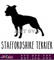 Staffordshire Terrier Dog Breed Silhouette Clip Art SVG