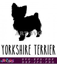 Yorkshire Terrier Dog Silhouette Breed Dog Design SVG 1