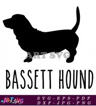 Basset Hound Dog Breed Silhouette Vector Graphic SVG