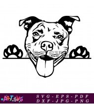 Pitbull Terrier Dog Breed Silhouette Clip Art SVG 1