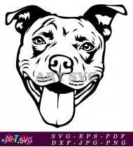 Pitbull Terrier Dog Breed Silhouette Clip Art SVG 2