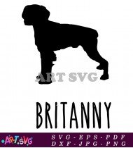 Brittany Dog Breed Silhouette Vector Illustration Design SVG