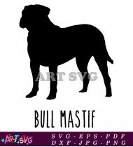 Bull Mastiff Dog Breed Silhouette Vector Graphic SVG