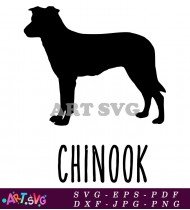 Chinook Dog Breed Silhouette Vector Graphic Design SVG