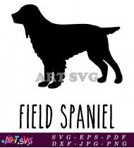 Field Spaniel Dog Breed Silhouette Design SVG