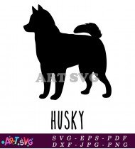 Husky Dog Breed Silhouette Vector Illustration SVG