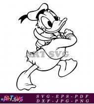 Donald Duck Cartoon Clipart For Coloring SVG